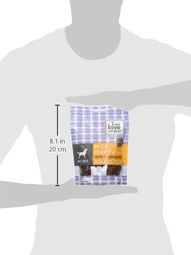 I and love and you Nice Jerky Bites - Chicken + Duck - Grain Free, Real Beef, Training Treat, Chewy Dog Treats, Filler Free, 4oz