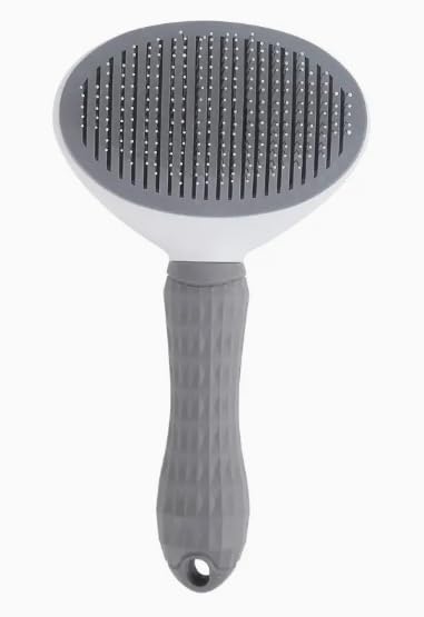 Skruffie_ Love Dog & Cat Brush Self Cleaning Dog Brush with Release Button Slicker Comb Rabbit Pet Grooming Brush for Shedding Long Short Hair Cat