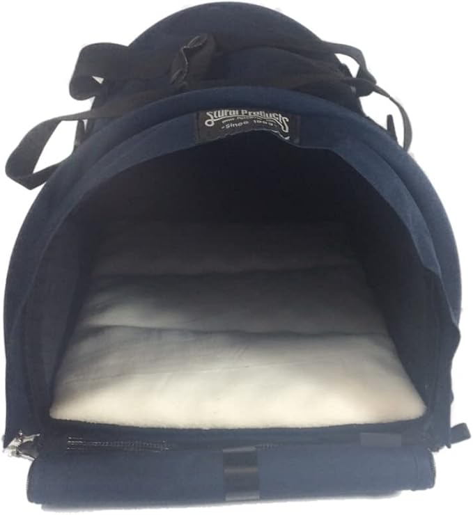 SturdiBag Medium Pet Travel Carrier: Flexible Height for Cat and Dog Soft Sided with Safety Clips and Seatbelt Straps | Navy, 15" x 12" x 12" (PN: SB1.5-PRO-N)