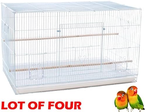 Mcage Lot of 4 Large 30" Flight Bird Breeding Cage Canary Aviary Lovebird Budgie Finch Parakeet(White)