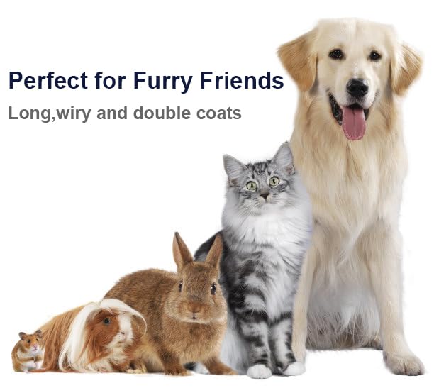 2 in 1 Dogs Cats Detangler Brush,Dematting Comb & Undercoat Rake for Dogs,Efficiently Detangling Shedding Loose Hair & Matted Fur, All Long Haired Pet