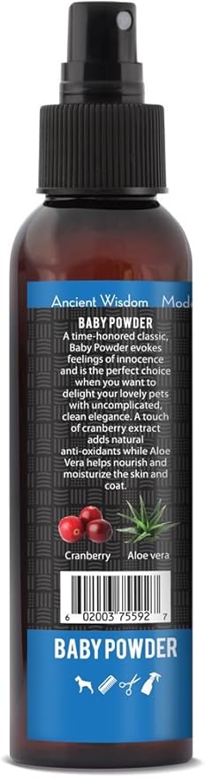 RELIQ Aroma SPA Baby Powder Botanical Mist Cologne for Dogs and Cats. Spray on The Coat After Bath to give Your Dog a Clean & Fresh Smell. Infused with Natural extracts for Calming and comforting.