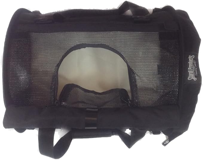 SturdiBag Medium Pet Travel Carrier: Flexible Height for Cat and Dog Soft Sided with Safety Clips and Seatbelt Straps| Black, 15" x 12" x 12" (PN: SB1.5-PRO-BL)