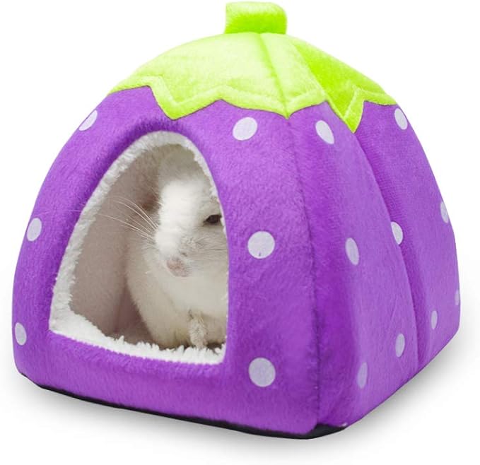 Spring Fever Hamster Guinea Pig Rabbit Dog Cat Chinchilla Hedgehog Bird Small Animal Pet Bed House Hideout Cage Accessorie D Purple S (12.2 * 12.2 inch)