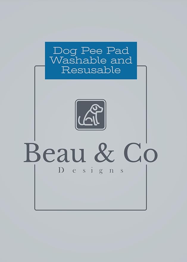 Beau & Co Reusable Waterproof Pads 24x36-Perfect Size for Med/Large Kennel- Dog Puppy Training Pee pad