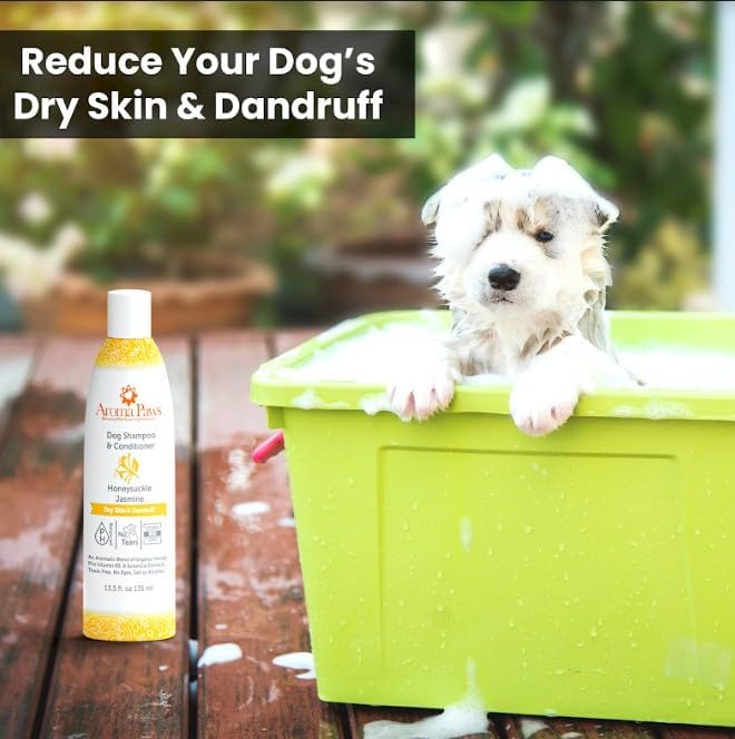 Dog Shampoo Cleansing Wash, Conditioning, Moisturizing Toxin Free, Healthy Ingredients Aromatic Grooming Puppy Shampoo Tearless Cleaner, Honeysuckle Jasmine