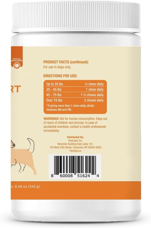 Pawlabs G-Max Joint Support for Dogs - Maximum Strength Hip & Joint Supplement with Glucosamine, Chondroitin, MSM etc - Relieves Arthritis Pain & Hip Dysplasia - Bacon Flavor, 60 Chews