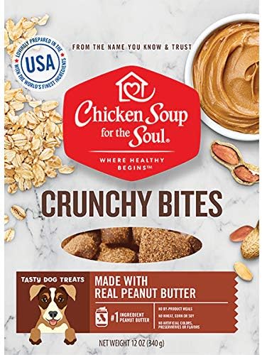 Chicken Soup 418478 12 oz Crunchy Bites Peanut Butter Biscuit Dog Treats Food
