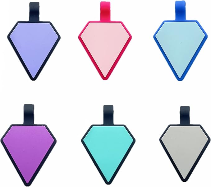 6 Pack Newest Diamond Silent Pet Tags Modifiable Dog Tag,Multiple Emergency Contact,Lightweight,No Jinging,Collar Accessories,Cat ID Tag