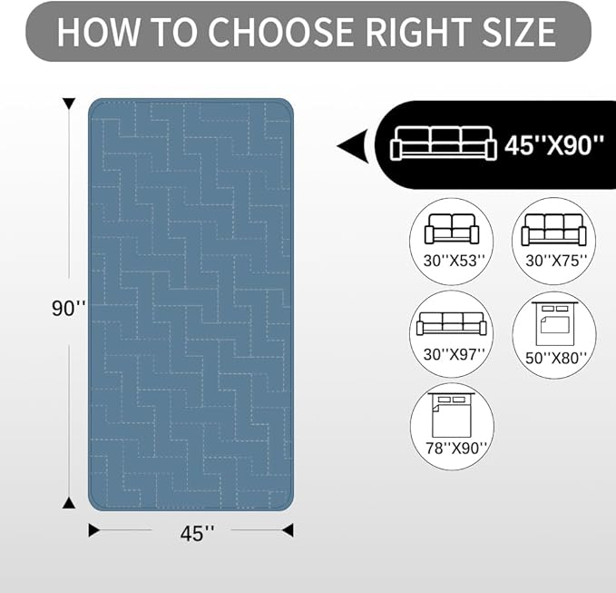 fuguitex Waterproof Dog Bed Cover Couch Cover for Pet Anti-Slip Cat Mat Pet Pad Blanket for Sofa Chair Recliner Bed Furniture Protrctor