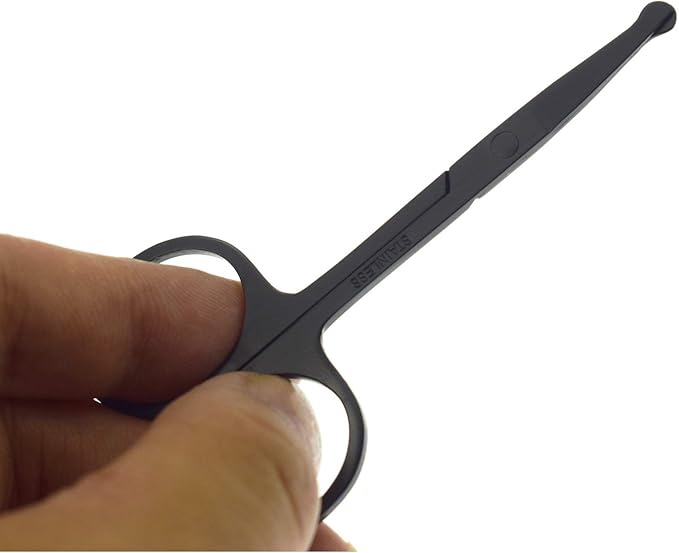 3.5-Inch Stainless Steel Dog Pet Round-Tip Sharp Tip Home Grooming Scissors for Nose Hair,Ear Hair,Face Hair,Paw Hair Multicolor (Black Round Tip)