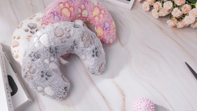 Suzile 8 Pcs Pillow for Cats Dog Neck Pillows Puppy Cat Bed Soft Pillow Fluffy Pet Calming Pillow Half Donut U Shaped Pet Neck Pillow Training Pillow Joint Relief Cervical Protection(Large)