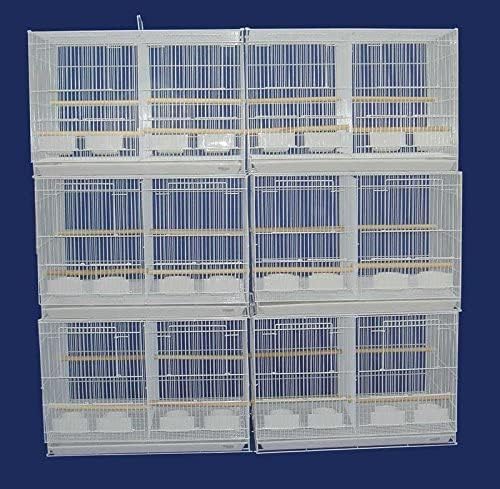 Lot of Breeding Bird Flight Cages for Canary Parakeet Aviaries Budgies Lovebird Finch (24" White Divider)