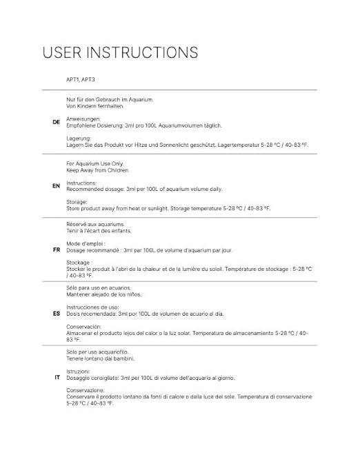 2HR Aquarist All-in-one Aquarium Plant Fertilizers APT 3 / Complete (300ml)