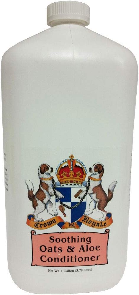 Crown Royale Soothing Oats and Aloe Pet Conditioner Concentrate, for Sensitive Skin Issues, Soothe and Heal Dry Skin, Helps Dematting, Made in USA, 1 gal