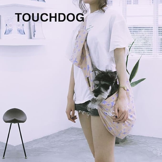 Touchdog 'Paw-Ease' Over-The-Shoulder Pet Sling Fashion Pet Carrier - Cat and Dog Carrier with Built-in Storage Pockets for Hands-Free Carrying