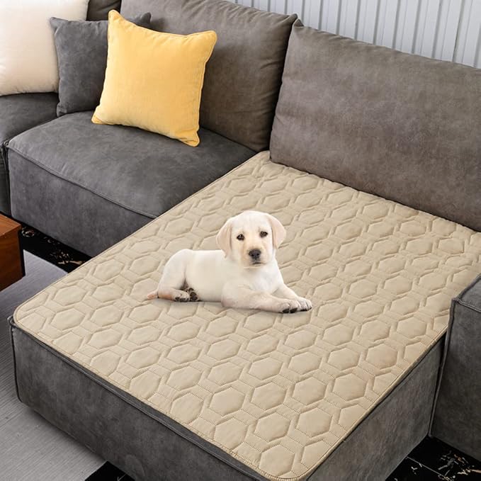 Waterproof and Non-Slip Dog Bed Cover and Pet Blanket Sofa Pet Bed Mat ï¼_ar Incontinence Mattress Protectors Furniture Couch Cover for Most Cats Dogs,Petsï¼52x82-Beigeï¼