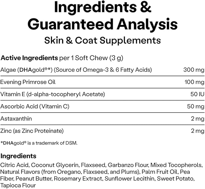 Wild Earth Dog Supplements, Soft Chews for Skin & Coat, Rich in Antioxidants, Omega 3 & 6 Fatty Acids, Allergy & Itch Relief, Supports Normal Shedding, Veterinarian-Developed, Vegan