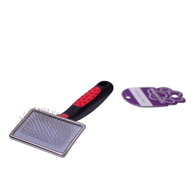 Ryan's Pet Supplies Paw Brothers Flat Slicker Brush for Dogs, Dog Brush for Short Haired Dogs, Professional Grade, Coated Tips, Gentle on Skin, Maximum Coverage, Mini/Small