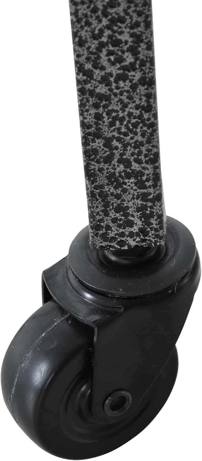 Elegant and Strong Durable Wrought Iron Parrot Bird Play Gym Ground Rolling Stand with Metal Climbing Play Ladder Easy Clean Removable Metal Pan Toy Hook Included