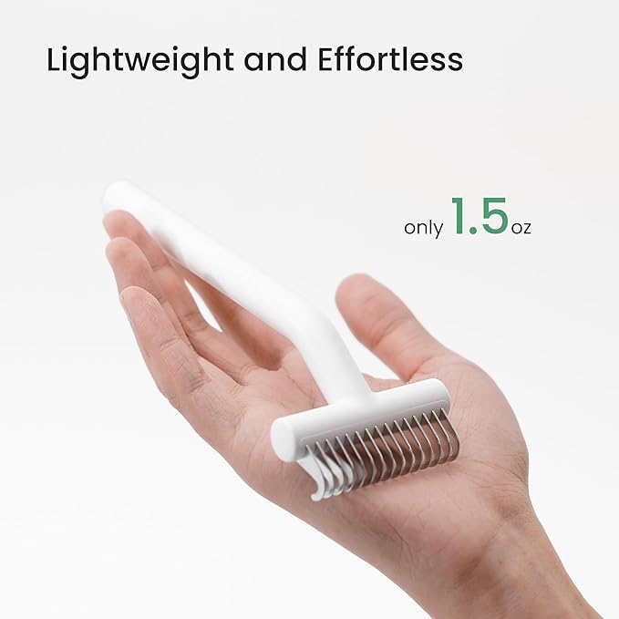 PawRake, Cat and Dog Brush for Shedding and Undercoat Dematting, Pet Grooming Tool for Medium to Long Hair Pets, Skin-Safe and Lightweight