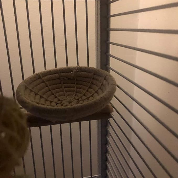 Orgrimmar Handmade Cotton Rope Bird Nest Breeding Nest Hatch House Cage for Budgie Parakeet Cockatiel Parakeet Conure Canary Finch Lovebird Small Parrot (1 PC)