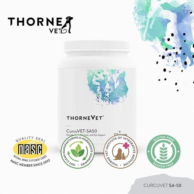 ThorneVet CurcuVET-SA50 – Joint, Muscle, Liver & GI Support for Small Dogs & Cats, 90 Soft Chews