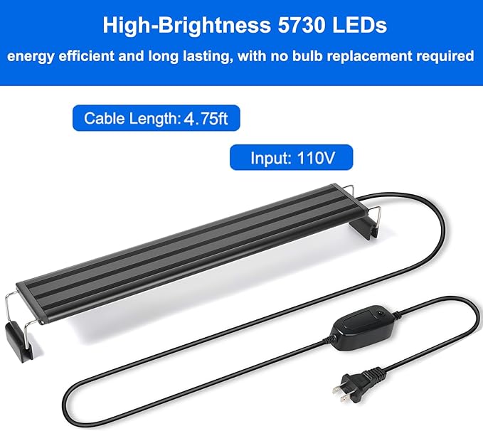 AQUANEAT LED Aquarium Light for 24 to 30 Inch Fish Tank, Full Spectrum Fish Tank Light, with Daylight Moonlight Mode