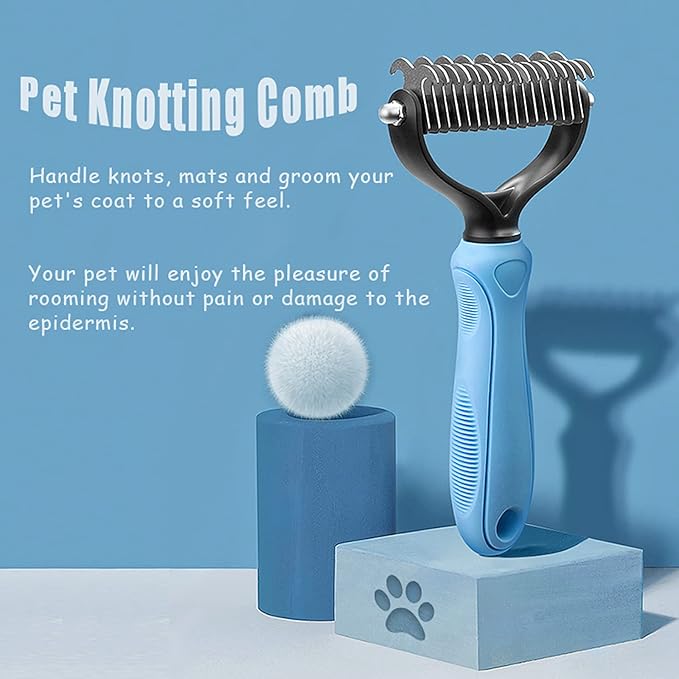 Dog Undercoat Rake Pet Grooming Tool, 2-Sided Shedding Dematting Comb for Cats Mat Remover Deshedder Brush for Large Dogs Double Coat, Long Hair Cat Combs Undercoat Husky Brush with 26 Teeth