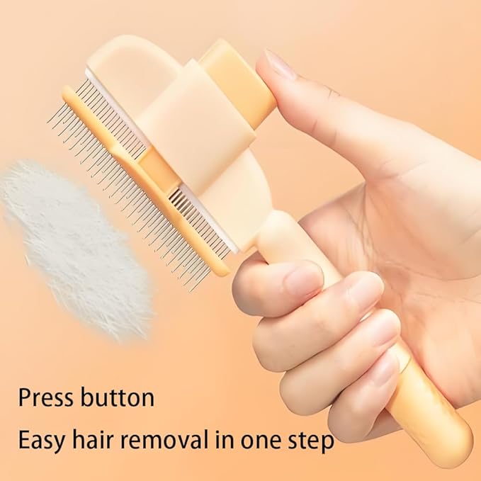 2PCS Pet Hair Removal Comb Flea Comb,Multifunctional Pet Brush with Release Button,Self-Cleaning Pet Comb for Dogs and Cats, Comfort and safety
