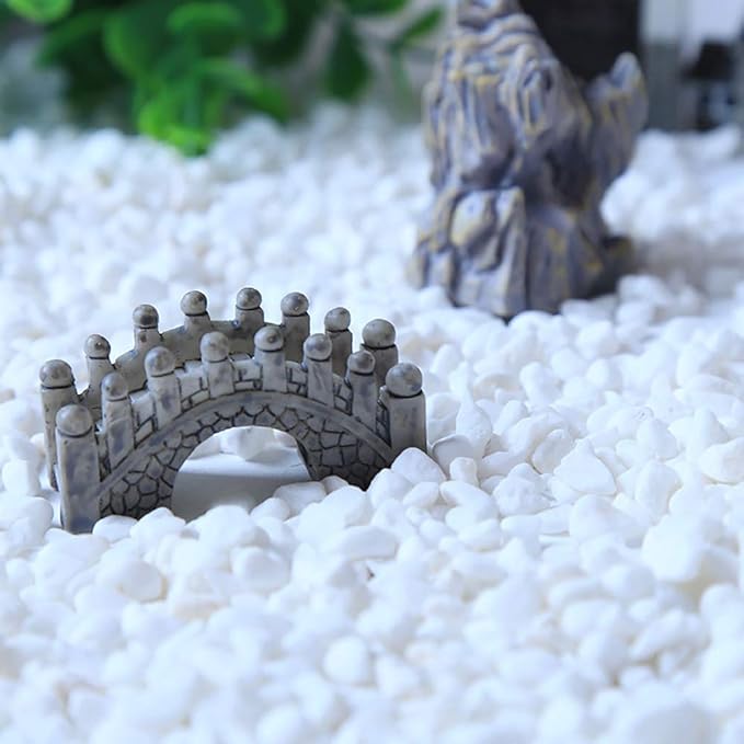 WAYBER 2 Lb/920g White Stones Decorative Pebble Rock Sand for Aquarium/Fish Turtle Tank/Vase Filler/Succulent Plants Decoration (Fill 2 Cups)