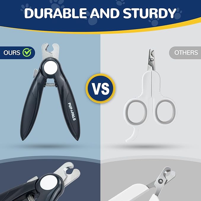 PUP&PALS Large/Medium Dog Nail Clipper with Sharp Stainless Steel Blade, Anti-Slip Grip and Heavy Duty Design Dog Nail Trimmersï¼_asy Cutting for Thick Claws and Toenails