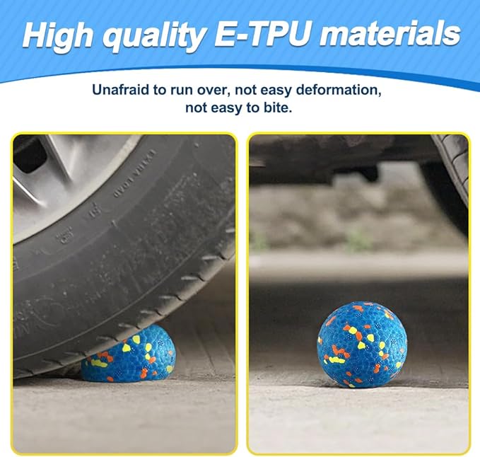 Dog Balls, Indestructible Tennis Balls for Dogs, Durable Bouncy Dog Toy Balls for Aggressive Chewers, Interactive Dog Toys for Fetch Game, Lightweight Floating Dog Toys