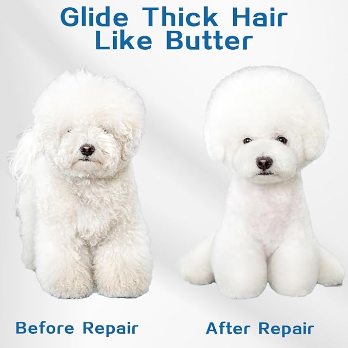 Dog Shears for Grooming Clippers Kit Professional for Thick Hair Coats,Low Noise Rechargeable Cordless Pet Shaver for Pets and Animals, Dog Trimmer for Grooming-Silver