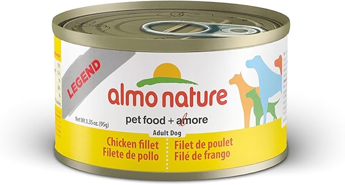almo nature HQS Natural Chicken Fillet Entree in broth, Gluten Free, Additive Free, Adult Dog Canned Wet Food, Shredded 12 x 280g/9.87 oz