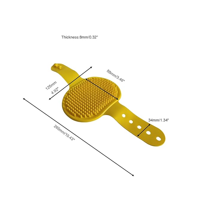 2Pcs Pet Brushes Dog Bath Brushes Cat Massage Bath Pet Cleaning Gloves with Adjustable Ring Handle,Yellow