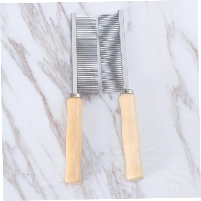 3sets Pets Dog Comb for Grooming Pet Comb Wood Handle Stainless Steel Pins Comfortable Grooming Tool 2pcs*3