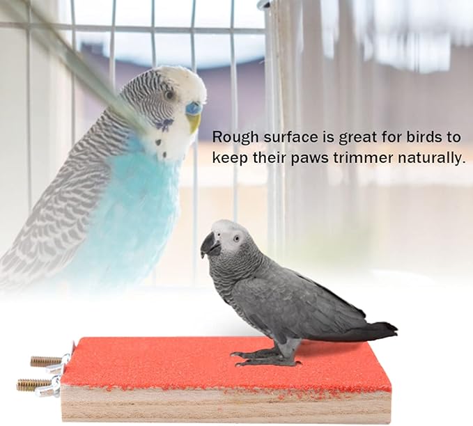 Hamiledyi 5 Pcs Parrot Perch Stand Natural Wood Bird Perch Stand Platform Paw Grinding Sticks Cage Accessories Exercise Toys for Budgies Parakeets Cockatiels Conures Lovebirds