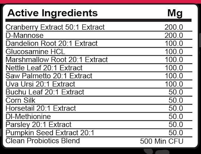 Cranberry for Dogs Urinary Tract Support | D-Mannose UTI Bladder Stones Dandelion Glucosamine HCL Marshmallow Nettle Leaf Saw Palmetto Uva Ursi Buchu Horsetail Methionine Parsley Supplement