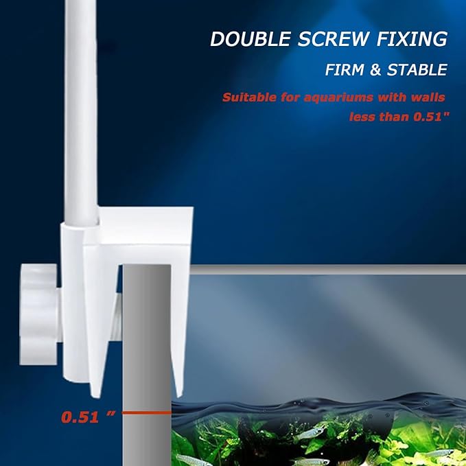 LED Aquarium Light Full Spectrum Clip Fish Tank Light Plants Light 360° Adjustable 2 Light Bar Super-Bright 6W Suitable for 10-30 Gal Fish Tank