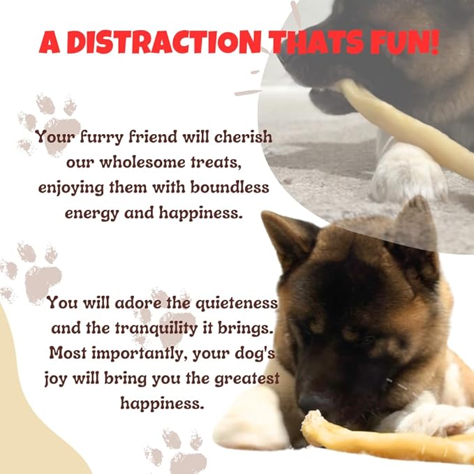 Amazing Dog Treats - Large Collagen Stick - (12 Inch - 4 Count) - Beef Cheek Rolls for Dogs - 100% Pure Collagen Sticks - No Hide Bones