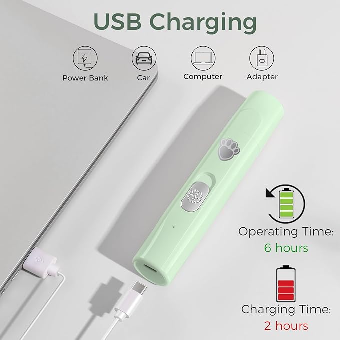 VIWIK Dog Nail Grinder, 2-Speed Rechargeable Dog Nail Trimmers for Large Medium & Small Dogs, Upgrade Professional Electric Pet Paws Grooming, Quiet Puppy Grooming Tool, for Dogs Cats