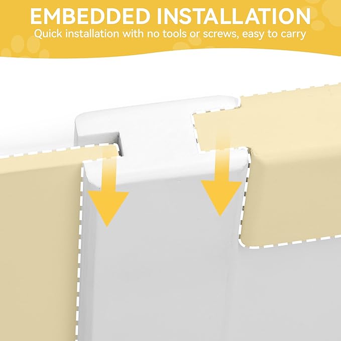 DWVO Wooden Whelping Box for Large Breed Dogs: Puppy Pen Indoor Puppies Playpen 39.4"x39.4"x17.7" with Washable Pad & Removable Doors, Safe Birthing Space for Small Medium Corgi, Poodle, Husky (White)
