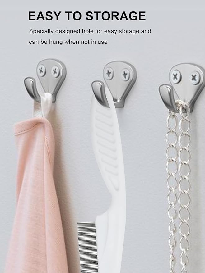 2 PCS Flea Comb for Dogs and Cats - Promotes Hair Growth and Removes Loose Hair, Knots