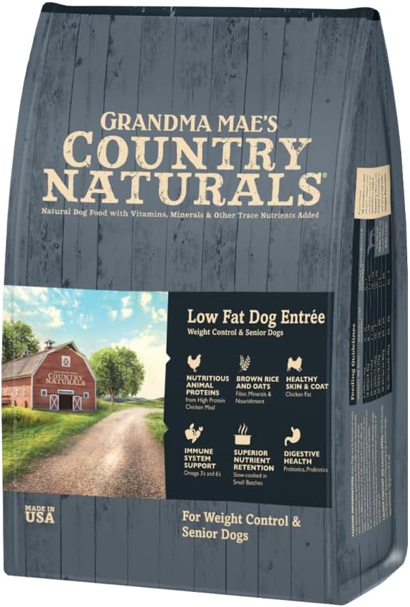 Grandma Mae's Country Naturals Grain Inclusive Dry Dog Food 12 LB Low Fat Chicken & Brown Rice