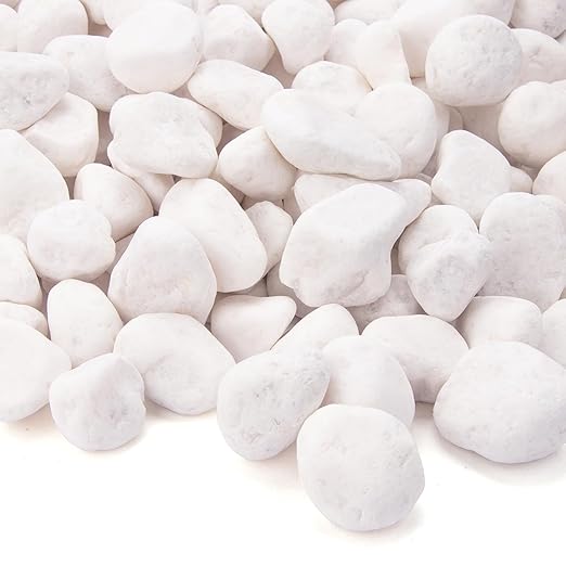 18 Pounds Decorative Pebbles, White Stones, White River Rock, Natural Aquarium Gravel, Garden Decor Rocks