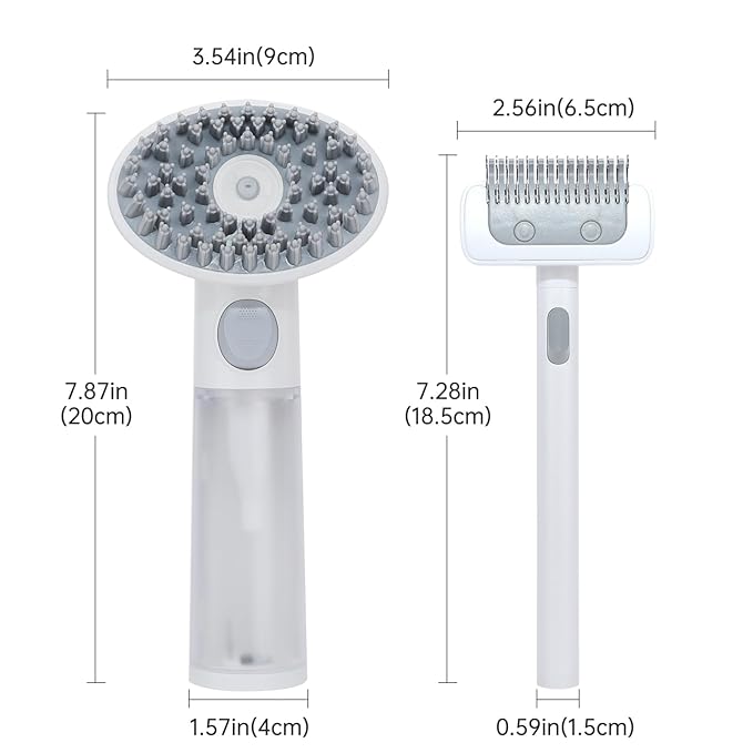 2PCS Dog Bath Brush & Deshedding Tool | Soft Silicone Dog Scrubber for Bath | Massage Pet Bath Brush with Soap Handle Dispenser for Medium to Large Dogs