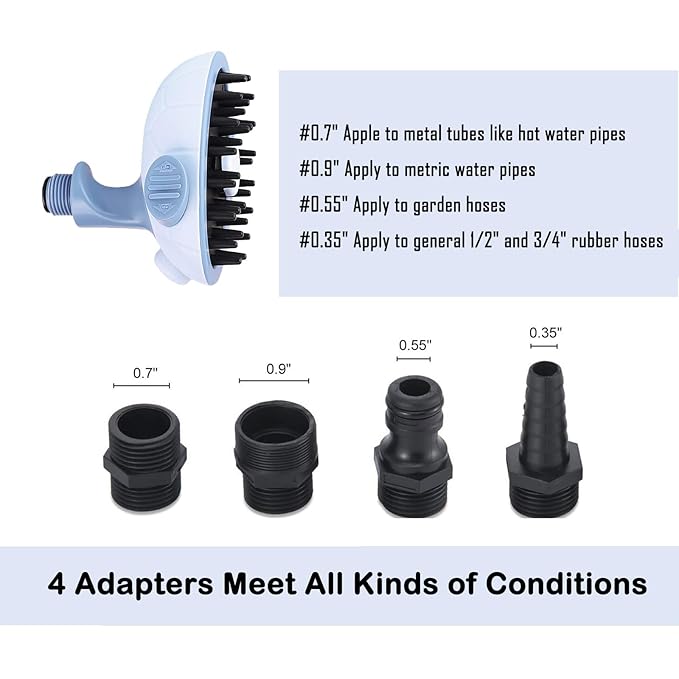 Dog Shower Scrubber Head with Dispenser, 3 in 1 Bath Grooming Brush for Washing Hose Attachment, Soft Silicone Bristle for Long Short Haired Pets