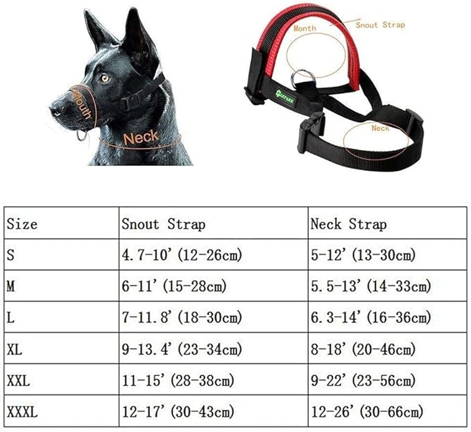 Dog Muzzle for Small, Medium, Large Dogs Prevent from Biting, Barking and Chewing, Adjustable Loop(M/Red)