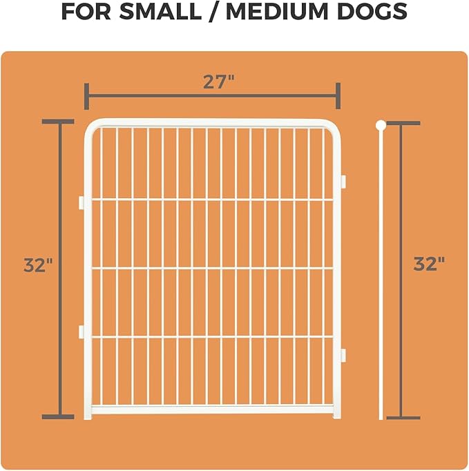 FXW Homeplus Dog Playpen for Indoor Use - Stress-Free and Safe Play, Heavy Duty 32 Inch 4 Panels Dog Pen for Puppies, Small and Medium Dogs, White_atented